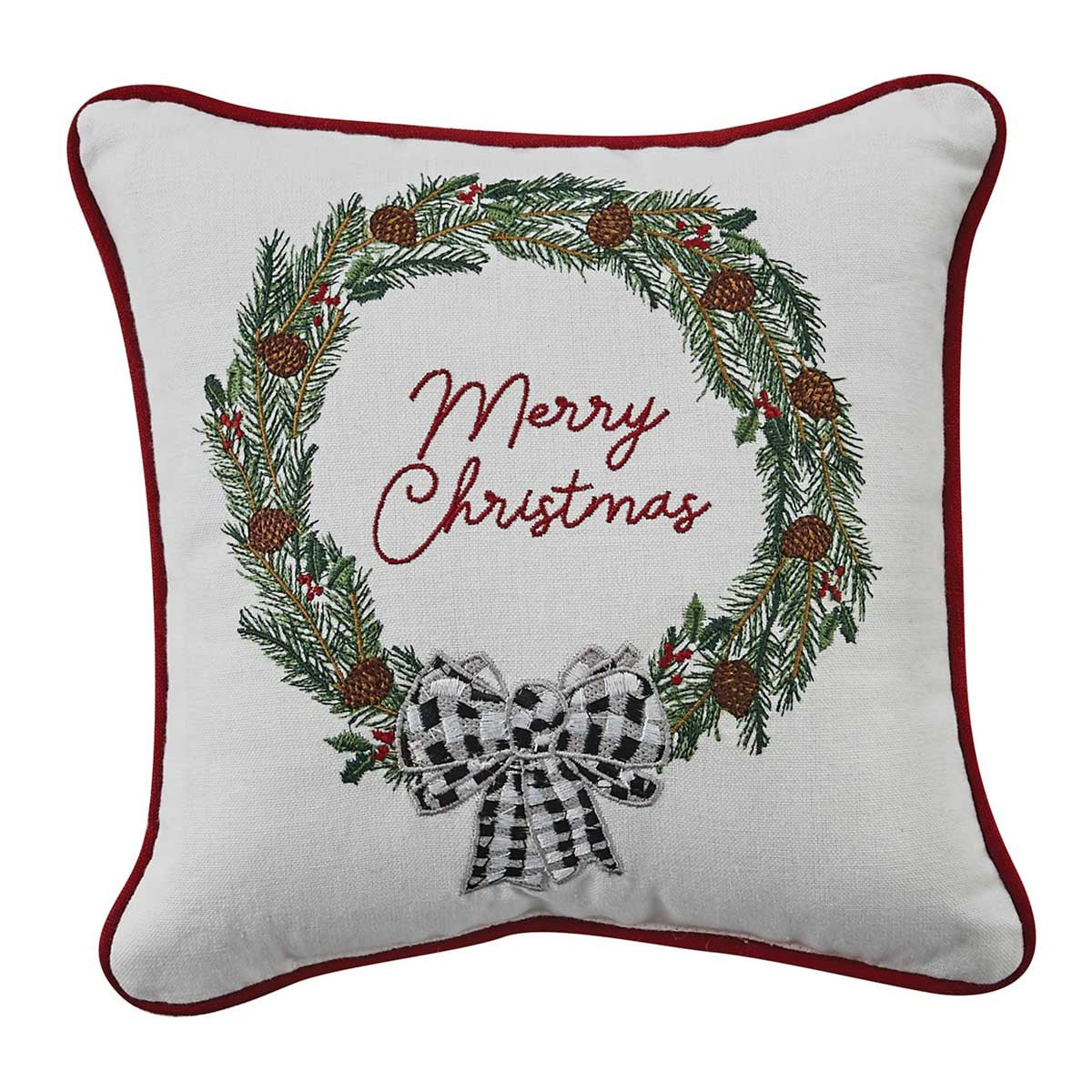 WINTER PINES 10" EMBROIDERED PILLOW