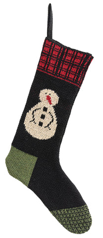 Knit Red Top Snowman Stocking