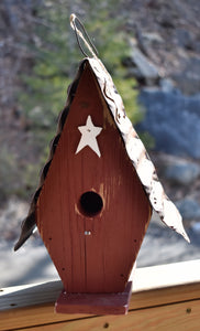 White Star Birdhouse (Red)