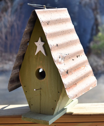 White Star Birdhouse (Green)