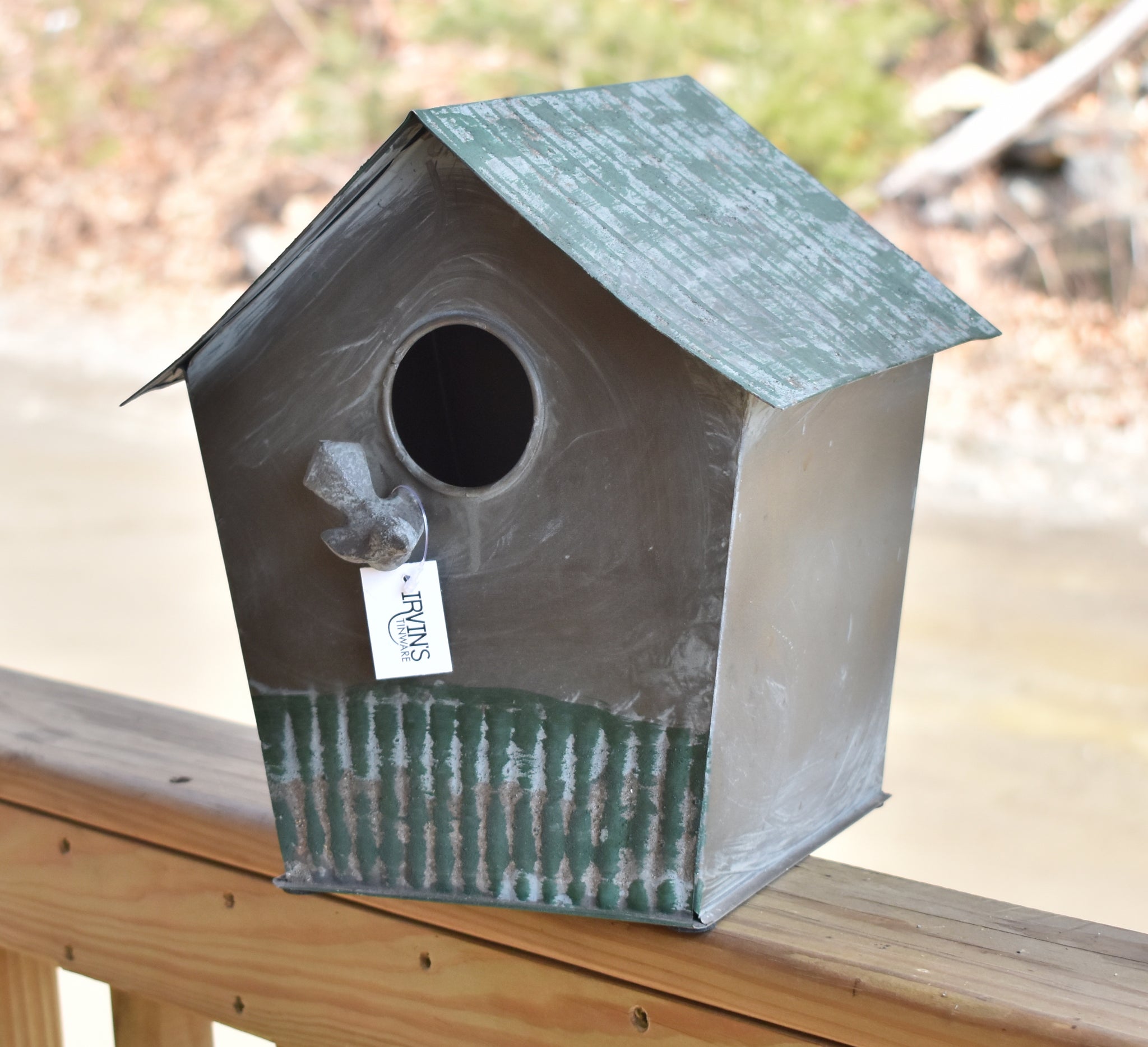 Green Metal Birdhouse
