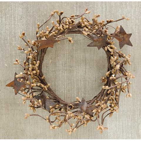 Pip Berry Ring With Stars, Teastain, 4"