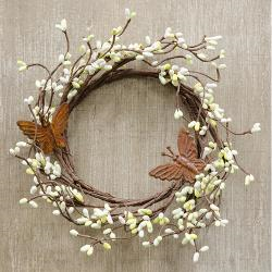 4" Candle ring with Butterflies -