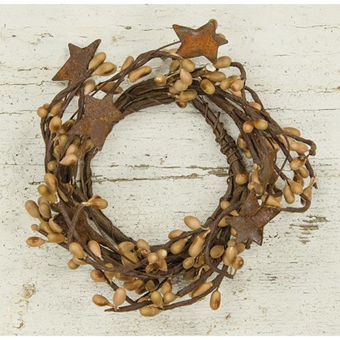Pip Berry Ring With Stars, Teastain, 2"