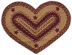 Wine Star Heart Braided Rug, 20x30