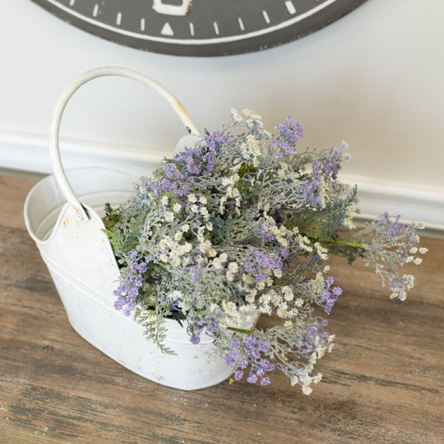 Cream & Purple Queen Ann's Lace & Fern Bush