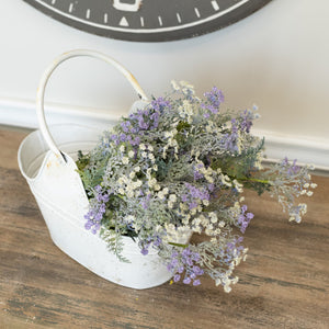 Cream & Purple Queen Ann's Lace & Fern Bush