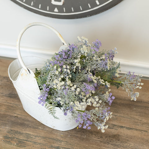 Cream & Purple Queen Ann's Lace & Fern Bush