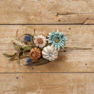 16" BROWN & BLUE MIXED DAISY & PUMPKIN PICK