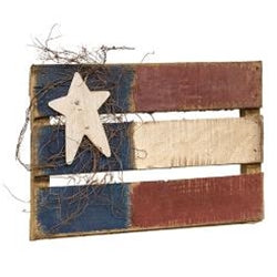 Rustic Wood Pallet Flag w/Star