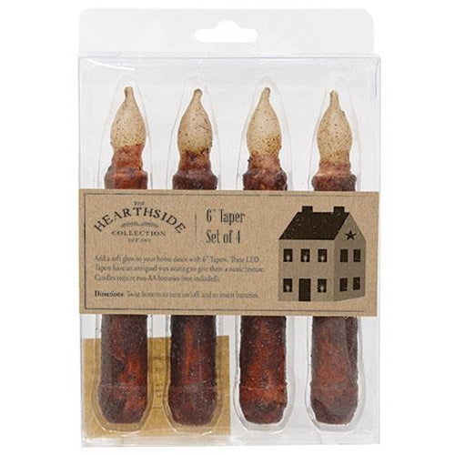 4/Pkg, Burnt Burgundy LED Tapers