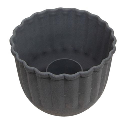 Graywashed Metal Fluted Candle Cup