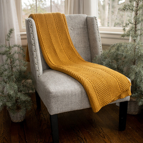 Yellow Twill Knit Throw - 60"