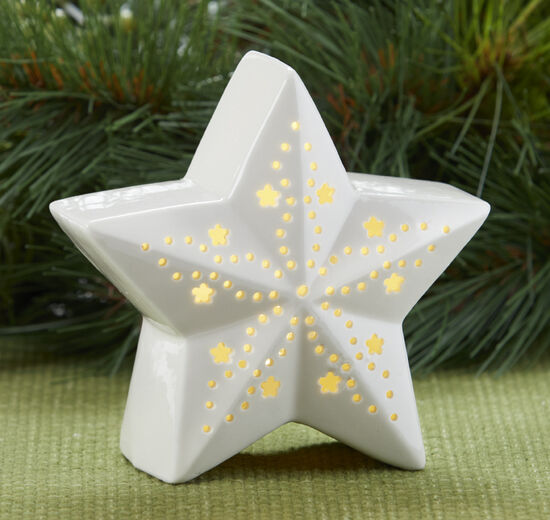 White Porcelain LED Star