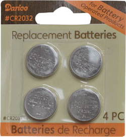 4/Pkg, CR2032 Batteries