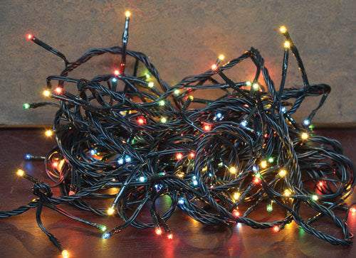 Twinkle Lights - Multicolor - Green Cord - 140 ct.