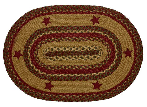 Braided Oval Rug 20" x 30" Cinnamon Star