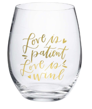 Love is Patient Wine Glass
