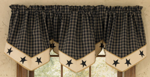 Sturbridge Star - Lined Valance - Black