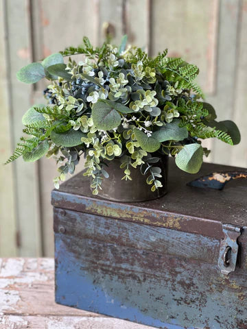 Lapis Hills Eucalyptus Centerpiece - 9"