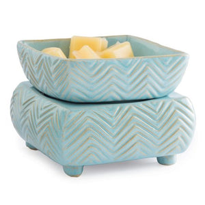 Ceramic Candle Warmer & Dish  - Chevron