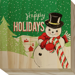 HAPPY HOLIDAYS: WOOD BLOCK