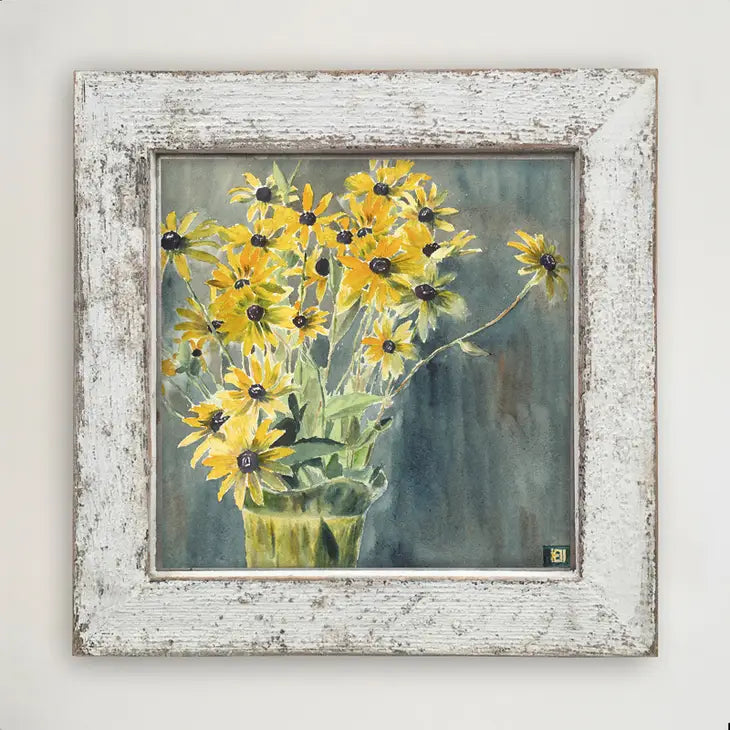 Watercolor Black Eyed Susan Framed Print - 10"