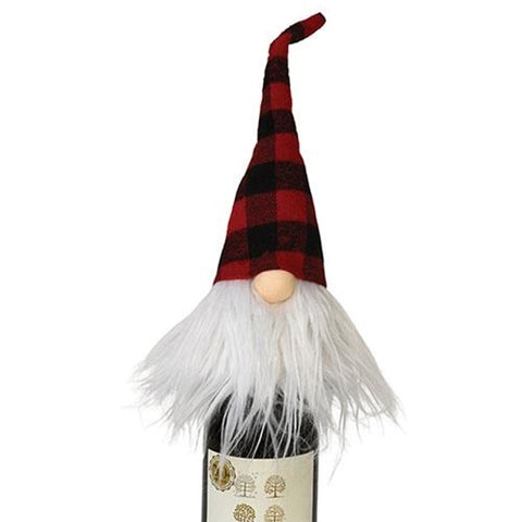 Buffalo Plaid Gnome Bottle Topper