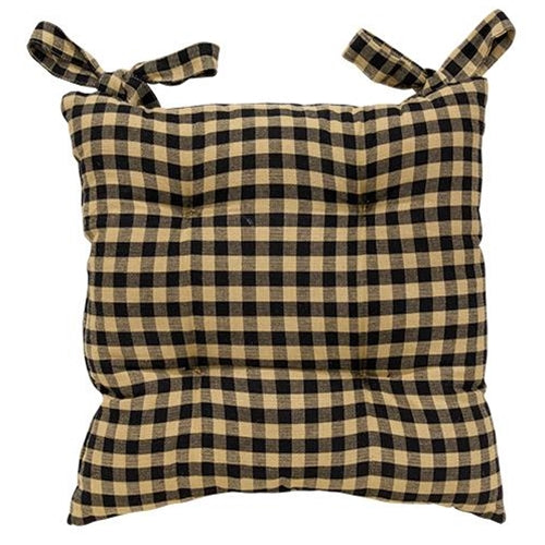 Black Check Chair Pad