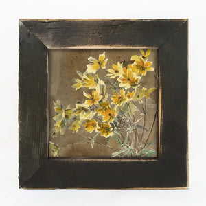 Vintage Wildflowers Framed Print Black