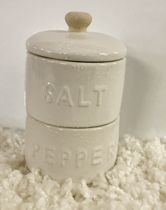 Stoneware Stackable Salt & Pepper Shakers