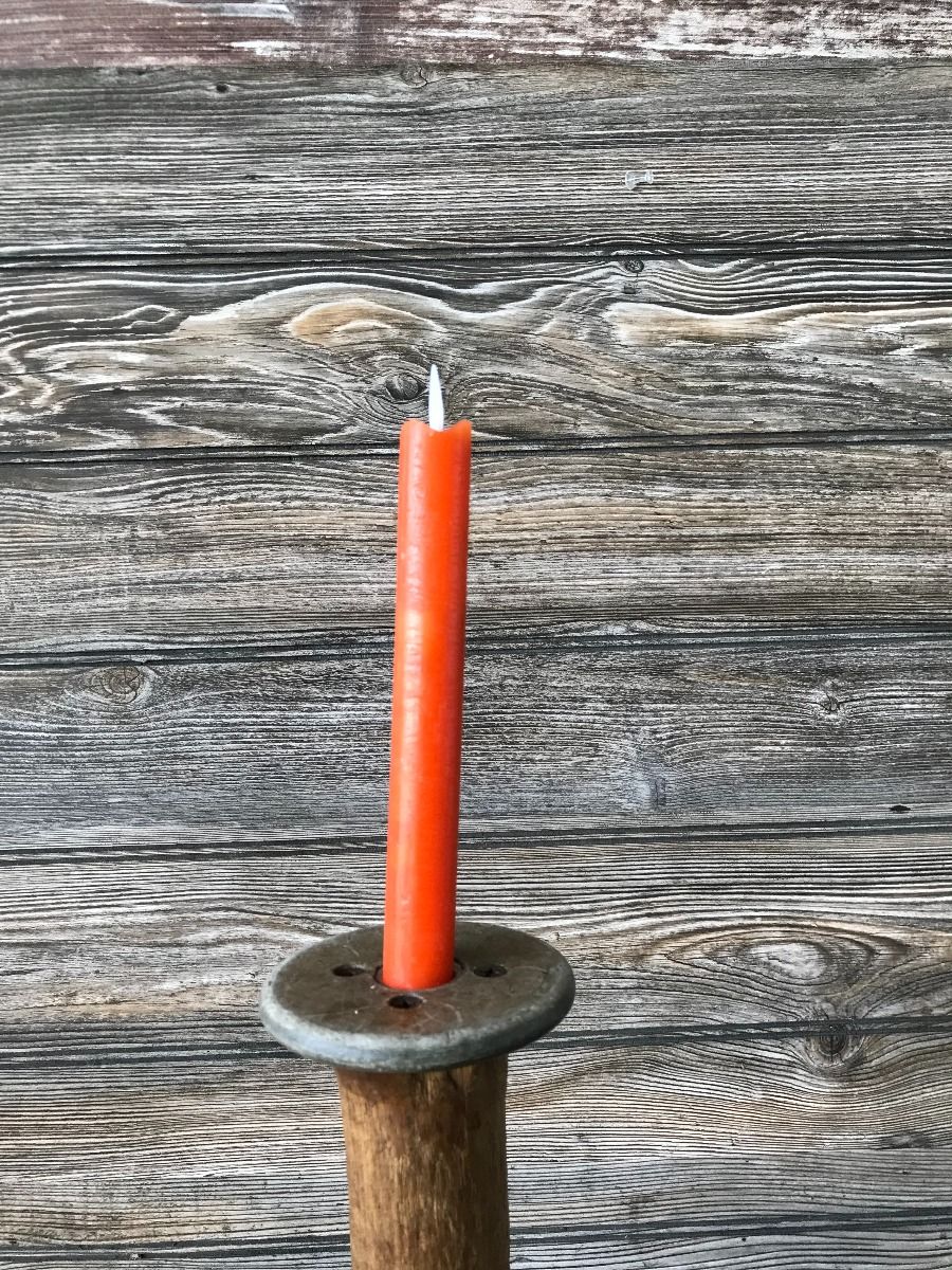 Orange Moving Flame Taper Candle
