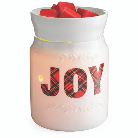 Illuminated Candle Warmer - Joy - Tartan Plaid