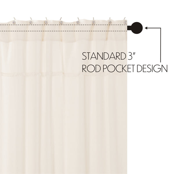 Burlap Antique White Shower Curtain