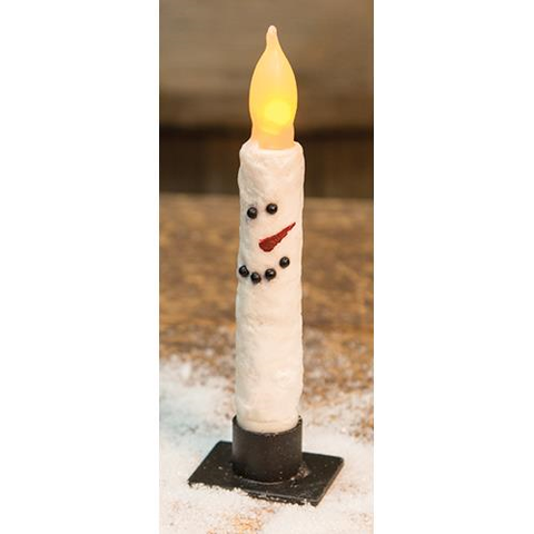 Textured Snowman Timer Taper 6"