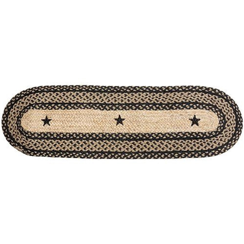 Braided Star Runner - Black - Jute – Saltbox Primitives