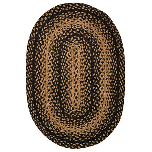 Oval Ebony Braided Rug 3 x 5