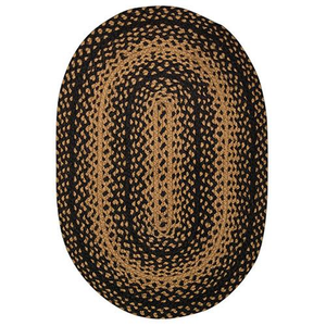 Oval Ebony Braided Rug 3 x 5