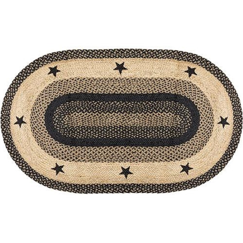 Braided Star Rug - Black   3' x 5'