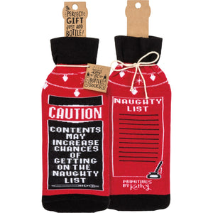Bottle Sock - Naughty List Caution