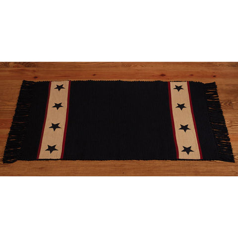 Black Barn Star Rug - 24" x 42"