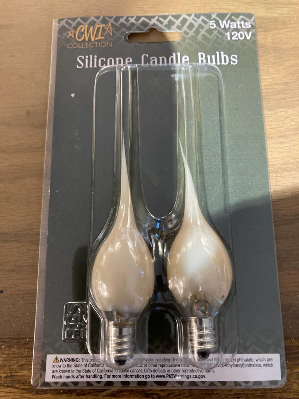 CWI Silicone Candle Bulbs - 5 Watts - cream color