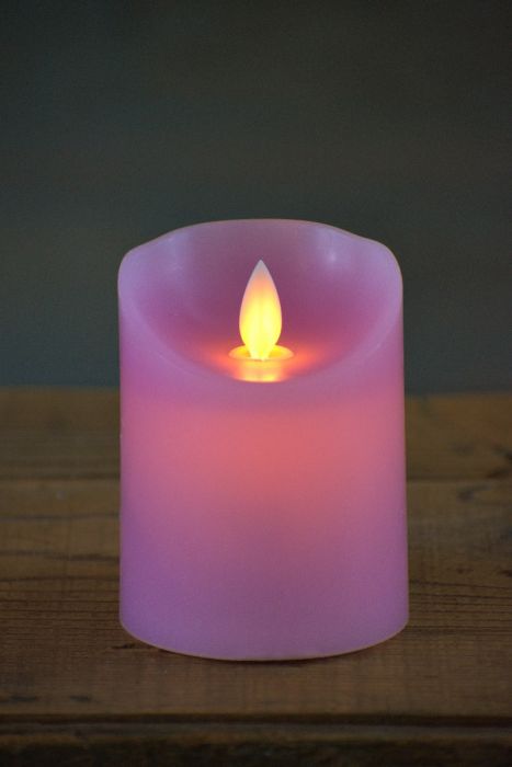 Purple Timered Moving Flame LED Candle