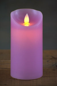 Purple Timered Moving Flame LED Candle