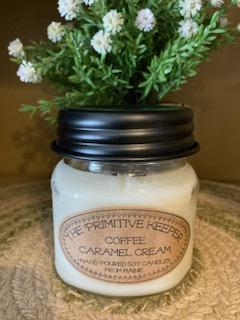Soy Candle Square Jar - Coffee Caramel Cream