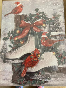 Skates & Cardinals - Holiday Photo