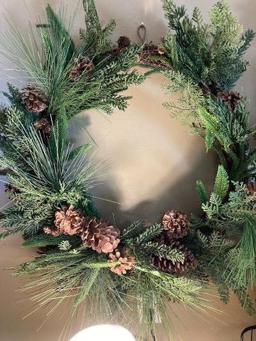 Wreath with Pine Cones - Medium