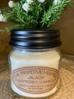 Soy Candle Square Jar - Black Raspberry Vanilla