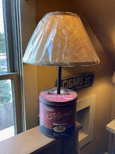 Collectors Tin Can Can Lamp w/ Shade