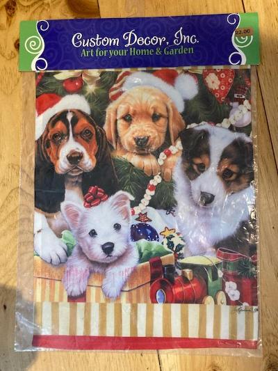 Garden Flag with Puppies